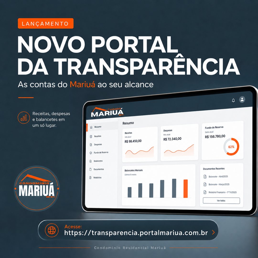 Novo Portal da Transparência do Condomínio Mariuá